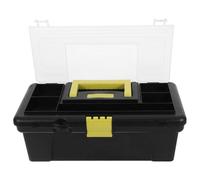 Housoutil Coffret à Outils Portable en Abs Noir avec Grosse Capacité, Plateau Amovible et Poignée pour Ranger et Organiser Les Outils Facilement Couleur Aléatoire