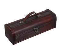 Housoutil Coffret à Vin Rétro en Bois pour 1 Bouteille avec Poignée | Marron, Ouverture Pratique et Rangement Sécurisé, pour Bouteille de Vin ou Spiritueux, Fête et Maison