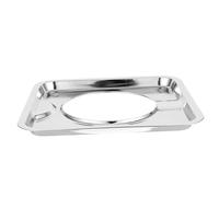 Housoutil Couvercle de Brûleur Carré 19 Cm en Métal Plaqué Argenté pour Cuisinière à Gaz, Bord Non Enroulé, Évite le Glissement, Accessoire Cuisine Pratique