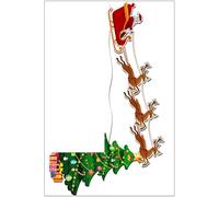 Housoutil Décorations de Porte de Noël en Bois Ornement de Cadre Petit Renne Tirant Un Chariot, Décoration Festive Créative et Classique pour Hôtel et Embellissement de Maison