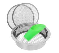 Housoutil Ensemble de Tamis Métallique en Acier Inoxydable avec Pelle Argentée, Tamis à Compost et Terre Fine pour Jardinage en Balcon et Jardin Maison, Améliore L'aération Rétention d'eau