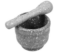 Housoutil Ensemble Pilon à Ail Manuel avec Bol de Broyage Grosse Taille Effet Granité Pot de Broyage Léger en Plastique pour Ail Épices et Poudres Ustensile Cuisine Pratique et