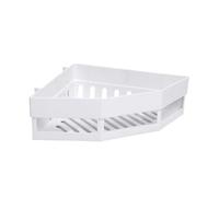 Housoutil Étagère d'angle Blanche en Plastique pour Salle de Bain, Support Mural sans Perçage Panier Creux pour Garder Les Articles au Sec