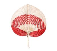 Housoutil Éventail Grand Format Couleur Aléatoire pour Plages et Fêtes de Saison Fait Main en Feuilles de Quenouille, Ventilateur Léger et Portable pour Adultes et