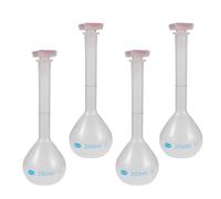 Housoutil Fioles jaugées 250 ml, lot de 4, bouteilles en PP incassables, col étroit, pour mesures précises en milieu industriel