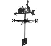 Housoutil Girouette Installer Forme de Fer Vintage en Toit Lapin et Noir Décoration Facile à Mesure Vent Précise de Jardin pour Cour