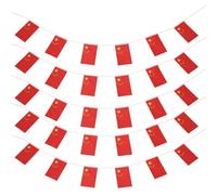 Housoutil Guirlande de Mini Drapeaux Chinois Rouge en Polyester, Décoration Polyvalente pour Fenêtre ou Salle de esign Festif et Facile à Combiner, 1 Set de 30 Pièces