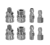 Housoutil Kit 8pcs Adaptateurs pour Nettoyeur Haute Pression en Acier Inoxydable Raccords Mâle et Femelle, Connexion Rapide et Haute Efficacité de Débit
