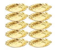 Housoutil Lot de 12 Assiettes à Dessert en Plastique Doré, Légères Surface Polie, Style Occidental Unique pour Servir Fruits ou Biscuits en Toute Élégance