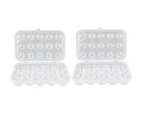 Housoutil Lot de 2 Boîtes de Conservation des Œufs en Plastique avec Couvercle, Plateau à Œufs 15 Compartiments pour Réfrigérateur, Rangement Sécurisé et Protection les Chocs, Cuisine