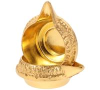 Housoutil Lot de 2 Lampes à Beurre en Alliage Doré Style Vintage pour Temple, Décoration Spirituelle Design Complexe et Diffusion Lumineuse Élégante