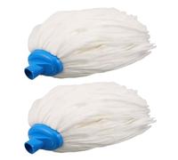 Housoutil Lot de 2 Têtes de Rechange pour Balai Laveur Blanc 22mm Tête Ronde en Tissu Pp Lavable en Machine pour Nettoyage Humide à Domicile Entreprise