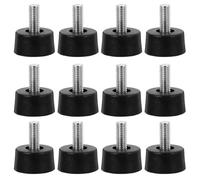 Housoutil Lot de 20 pieds de meubles réglables en acier inoxydable - Filetage M5 - Pieds de nivellement en plastique - Vis M5 faciles à utiliser - Pour pieds de table et de lit - 20 x 1,8 cm