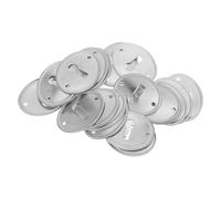 Housoutil Lot de 25 Plaques de Recouvrement Ovale Vintage en Fer Argenté pour Serrure, Cache-serrure Décoratif Facile à Installer, pour Tiroirs et Boîtes