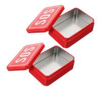Housoutil Organisateur D'outils Boîte de Survie et Facile à Transporter Solide en Fer 2 Pièces, Résistante aux Chocs pour Camping et Randonnée en Plein Air