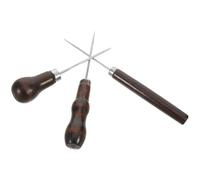 Housoutil Outil pour Ceinture 3 Pièces avec Pointe Fine - Poinçon en Bois et Métal, Utilisé pour Travaux Manuels de Maroquinerie et Fabrication de Portefeuilles