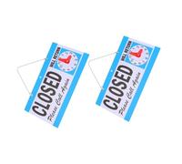 Housoutil Panneaux Pvc Bleu avec Bande Métallique Suspendue 2pcs Ouvert/fermé Double Face Haute Visibilité et Lisibilité à Distance pour Magasin et Bar