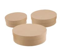 Housoutil Petite Boîte à Bonbons Lot de 3 en Papier Kraft Robustes pour Rangement Polyvalent Boîtes Rondes et Stockage de Thé pour Maison