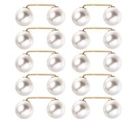 Housoutil Pinces de Maintien d'Ourlet Lot de 10 en Ivoire Végétal, Boutons-Pression Nacrés pour Jeans, Épingles à Vêtements Perlées pour Ajustement Taille et Longueur, Accessoires pour