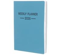 Housoutil Planificateur Hebdomadaire 2026 Portable en Papier Bleu Design Plat, Agenda de Poche pour Voyage et École, Organisation Facile et Compacte