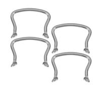 Housoutil Poignées de Casserole en Acier Inoxydable 4pcs avec Design Double Oreille Incurvée 7mm, Amovibles et Réutilisables pour Accessoire la Cuisine Facile à Remplacer