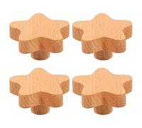Housoutil Poignet Commode en Bois Massif Poignées pour Armoires et Tiroirs Confortables à Saisir 4 Pièces Forme Créative sans Bords Tranchants, Style Moderne Beige