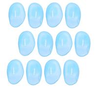 Housoutil Protège-oreilles Professionnels en Silicone Bleu pour Teinture Capillaire, 12 Pièces, Protection Auditive Solide et Facile à Nettoyer pour Salon de Coiffure