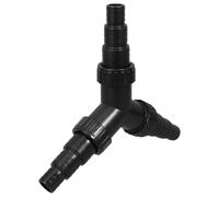 Housoutil Séparateur de Pompe à Eau Type Y en Abs Noir Raccords Universels 25/32/38mm pour Fontaines et Filtres D'aquarium, Distribution pour Robinet Extérieur
