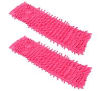 Housoutil Serpillière Microfibre Lot de 2 Rouges Chenille Lavables Réutilisables pour Nettoyage Sols et Accessoires Balai Maison