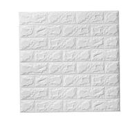 Housoutil Stickers Muraux pour Salon et Chambre, Dimensions 70x77 Cm 3d Brique en Mousse Xpe Auto-adhésifs Blancs, Faciles à Appliquer Retirer, Décoration Murale Réaliste