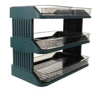 Housoutil Support de Cuisine Multi-Usage à Coulissant Organiseur de Plats Empilables Couches Porte-Assiettes pour Fruits Légumes Hot Pot et Préparation Repas Rangement Compact pour Maison