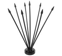 Housoutil Support de Drapeau de Table en Plastique Noir Base Antidérapante, Poteau Droit 8 Segments, pour Bureau Professionnel et Salle de Réunion