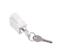Housoutil Verrou de Sécurité Butée de Fenêtre pour Fenêtre Coulissante Garçon et Filles en Alliage de Zinc Blanc avec Clé pour Ventilation Intérieure et Remplacement Facile
