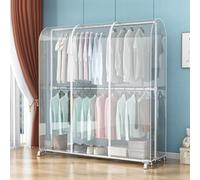Housse anti-poussière extra haute pour tringle à vêtements double tringle 1,8 m/2 m, protection transparente pour cintres et costumes, 100 x 50 x 180 cm, bouclier de porte-vêtements de qualité