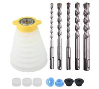 Housse anti-poussière pour perceuse SDS Plus Silicone Shroud Bowl Collector marteau électrique perçage maçonnerie construction habituelle 6-14 mm jaune blanc durable (tige ronde)