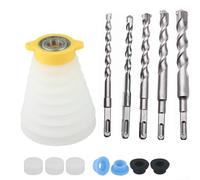 Housse anti-poussière pour perceuse SDS Plus Silicone Shroud Bowl Collector marteau électrique perçage maçonnerie construction habituelle 6-14 mm jaune blanc durable (tige carrée)