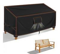 Housse Banc de Jardin 2 Places 133x70x63/86 cm, Imperméable Housse de Protection Banc Extérieur avec Aérations, Résistant au Vent, Anti-UV Tissu Oxford 420D Bache Canapé de Jardin, Noir