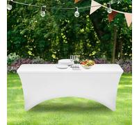 IDMarket - Housse Blanche pour Table Pliante 180 cm
