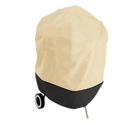 housse brasero Housse de barbecue Oxford Beige Noir | Couvercle de Barbecue étanche à la poussière, for foyer extérieur, poêle, capot rond(Beige Black,58x77cm)