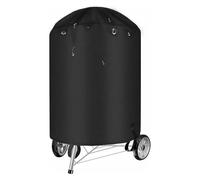 housse brasero Housse de barbecue Oxford Beige Noir | Couvercle de Barbecue étanche à la poussière, for foyer extérieur, poêle, capot rond(Black,70x70cm)
