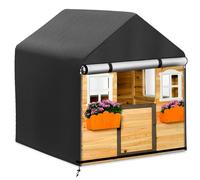 Housse Cabane Jardin Enfant Imperméables,(145×145×160cm)Couverture de Protection Maison Enfant Coupe Vent,Bache Cabane de Jardin pour Enfant avec Cordon et Fermeture éclair,420D (Noir)