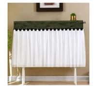 Housse Cache-Radiateur Chenille & Voile Anti-suie, Volants Dentelle Velcro | Protège Mur & Décoration, Cache Tuyaux Moches, Pour Radiateurs Anciens en Fonte, Chaleur Sûre(Green,L 80cm/2.62ft)