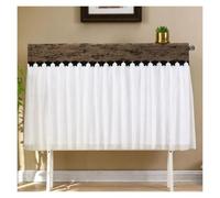 Housse Cache-Radiateur Chenille & Voile Anti-suie, Volants Dentelle Velcro | Protège Mur & Décoration, Cache Tuyaux Moches, Pour Radiateurs Anciens en Fonte, Chaleur Sûre(Brown,L 150cm/4.92ft)