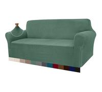 housse canapé jacquard élastique, salon, protection chien/animaux (3 places, vert sauge)