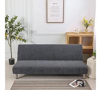 Housse canape lit Épaissir Le Tissu Jacquard Housse de canapé sans Bras Étirez Antidérapant Antipoussière Housse de clic clac Élastique inférieur Lavable en Machine Amovible -Gris foncé-185-210cm