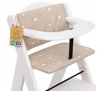 Housse chaise haute bebe 2 pièces - coussin assise pour bébé confortable pour Hauck et Stokke coussins et housses pour chaises enfant avec un revêtement certificat Oeko-Tex Beige
