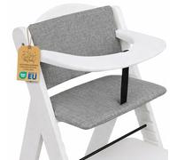 Housse chaise haute bebe 2 pièces - coussin assise pour bébé confortable pour Hauck et Stokke coussins et housses pour chaises enfant avec un revêtement certificat Oeko-Tex Gris