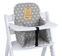 Housse chaise haute bebe - coussin assise pour bébé confortable coussins et housses pour chaises Hauck et Stokke enfant avec un revêtement imperméable stable Étoiles Gris