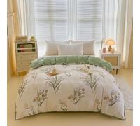 Housse Couette Simple, 100% Coton Doublée En Polaire, Design Double Face | épais Antistatique, Lavable En Machine, 4 Attaches De Coin, Comprend Une Fermeture éclair En Métal, Pas De Taie D'oreiller