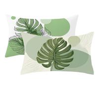 Housse Coussin 30x40cm Coussin Vert sauge Rectangulairetaie Oreiller Feuille Lin Respirable et Durable Taie d'oreiller 30x40 vec Fermeture à Glissière Invisible,Automne Decoration Maison Lit,902-j